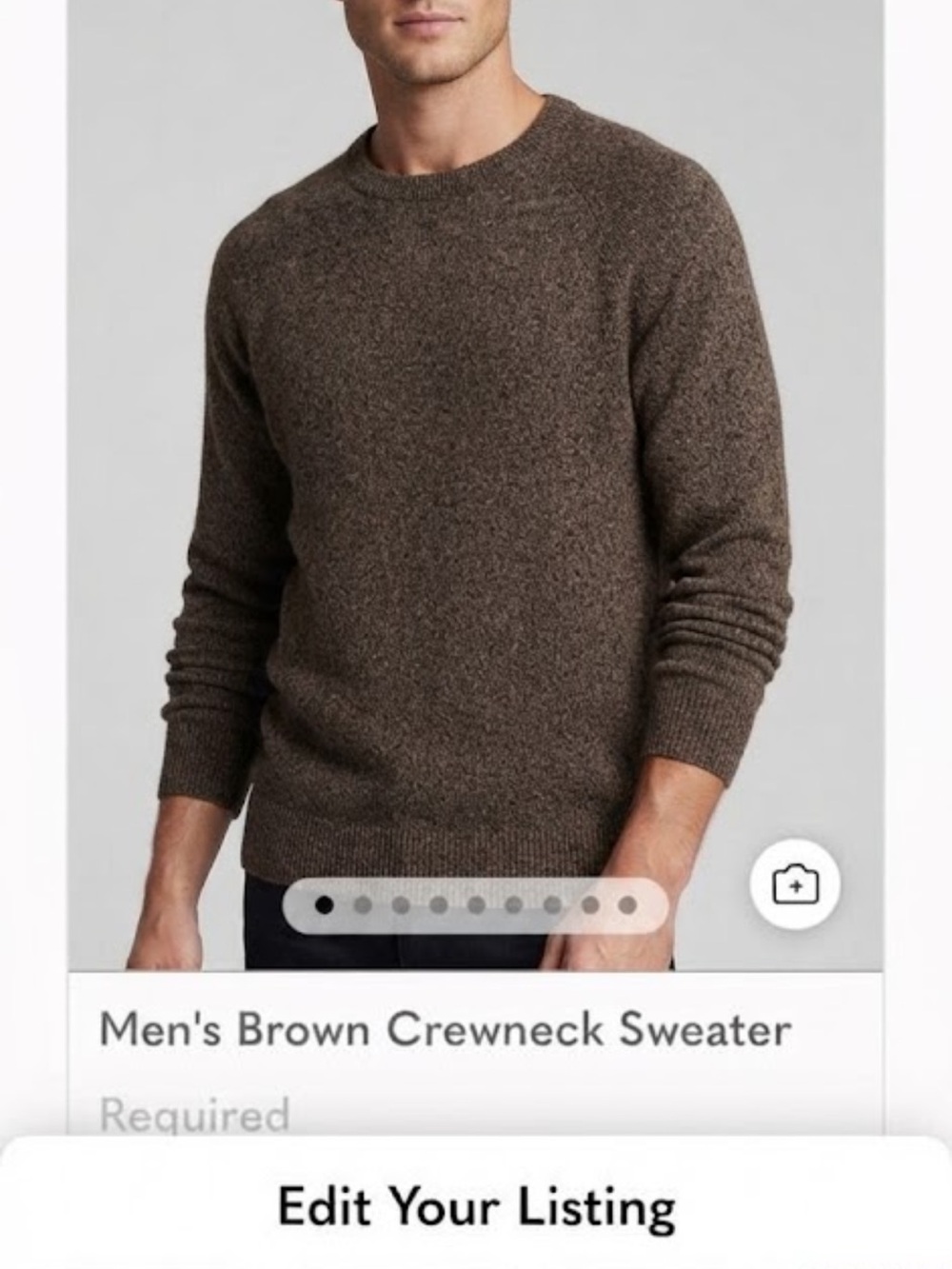 J.Crew Factory Men’s Lambswool Blend Crewneck Sweater Brown Classic Preppy